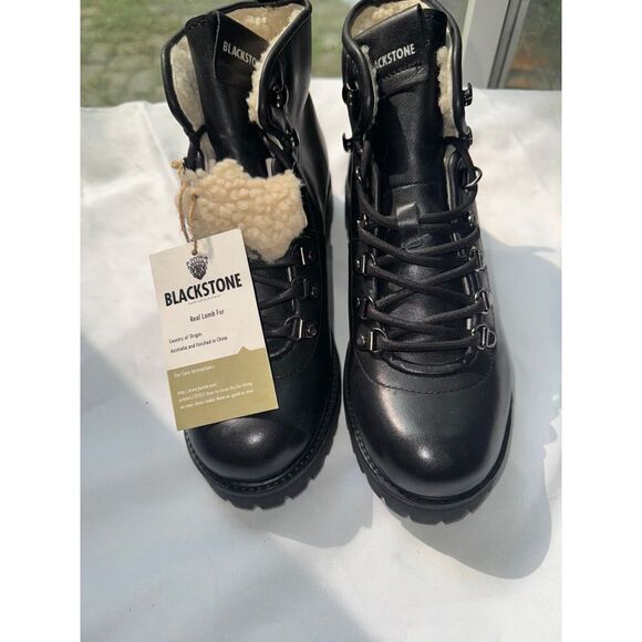 NWT‎ Blackstone SL-81 black hiking style boots with shearling lining size 9 - Picture 1 of 6